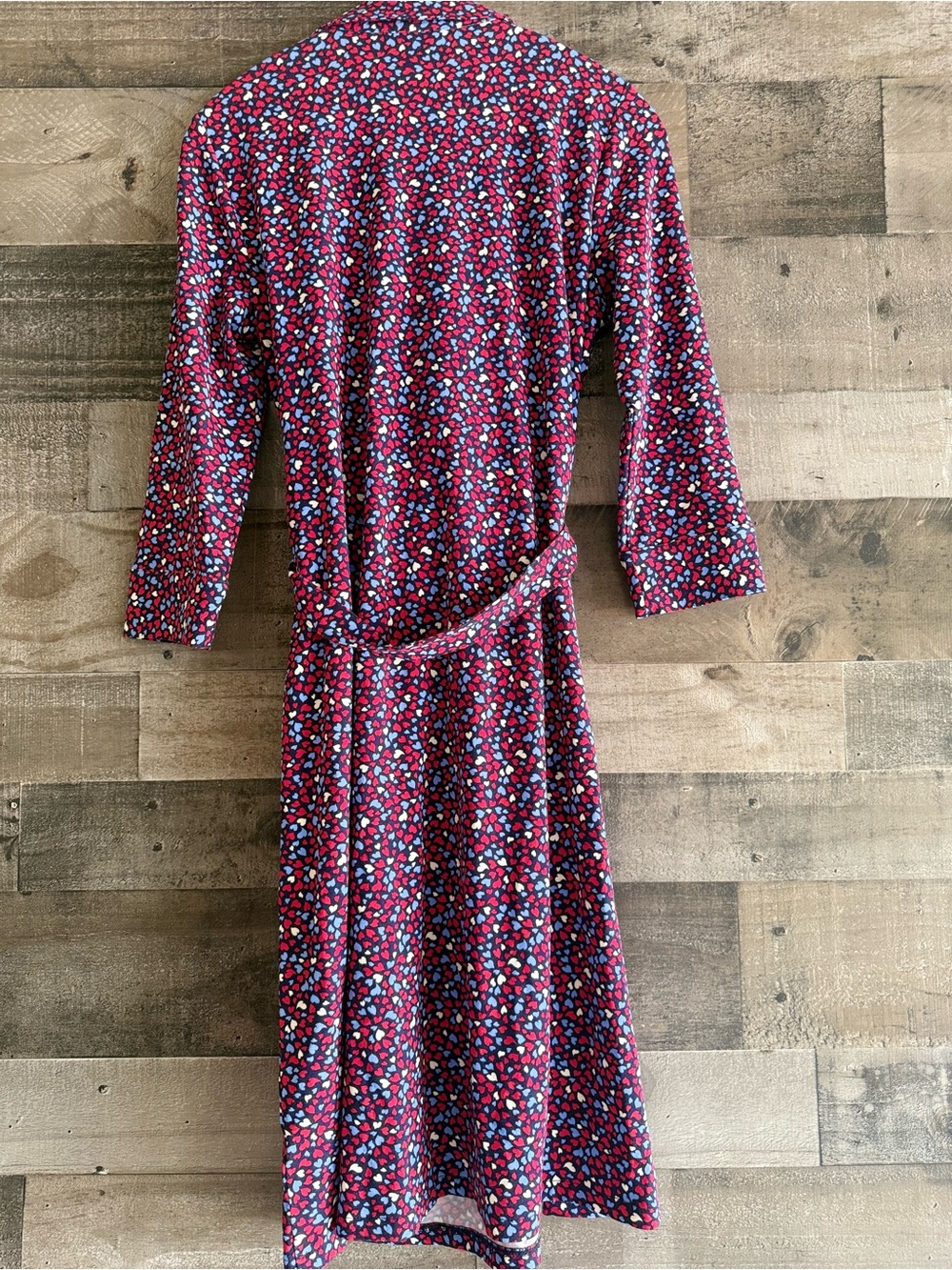 Talbots Burgundy Floral Faux-Wrap Long Sleeve Dress size Mp - Picture 5 of 8